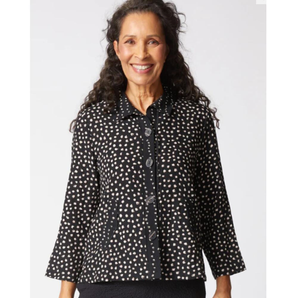 Habitat Express Dot Mix Pleat Back Jacket Black White M